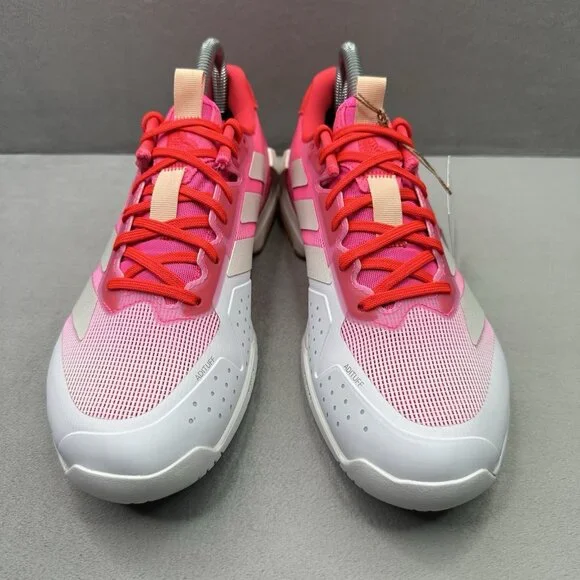 Womens Size 8 adidas Adizero Ubersonic 5 Tennis Shoes Pink White All Court NEW - Picture 2 of 9